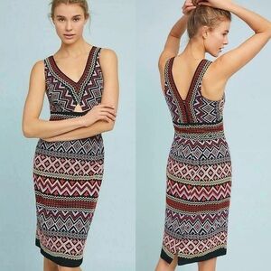 Anthropologie Akemi + Kin Geometric Embroidered Sleeveless Dress size 8